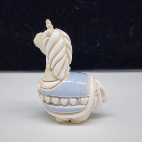 Artesania Rinconada Unicorn Figurine Blue With Hearts VTG 3.25" Tall - Picture 3 of 6